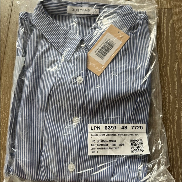 Justfab striped shirt midi Dress - Picture 7 of 7